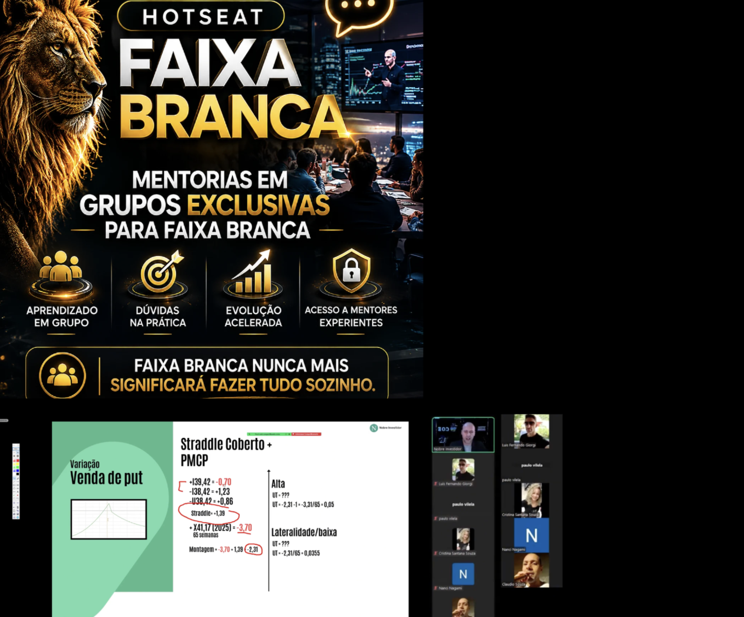 Hotseat Faixa Branca: mentorias em grupo exclusivas para iniciantes