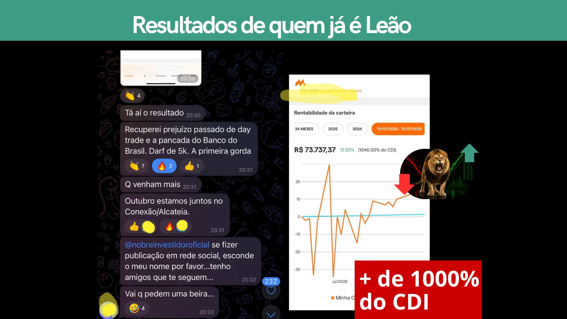 Print real de resultado de aluno do CEO