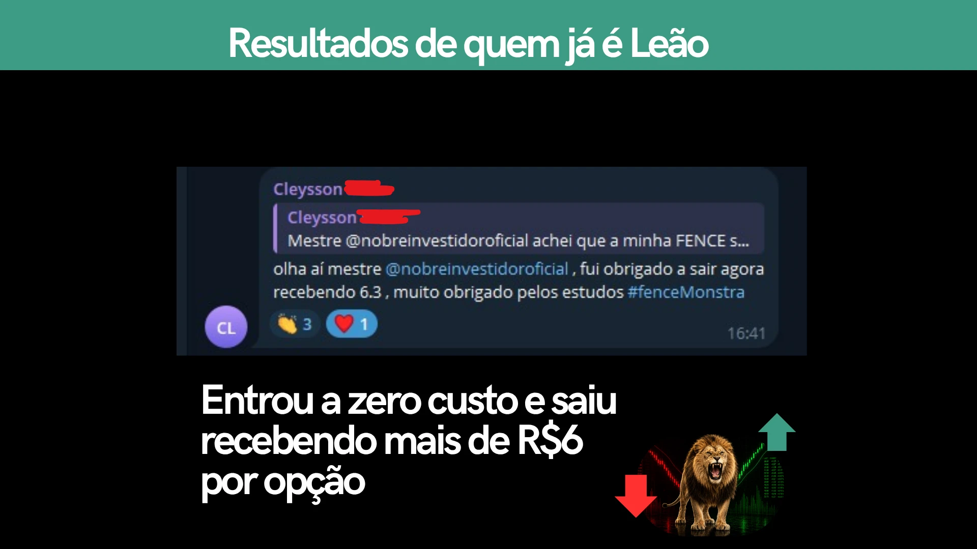 Print real de resultado de aluno do CEO