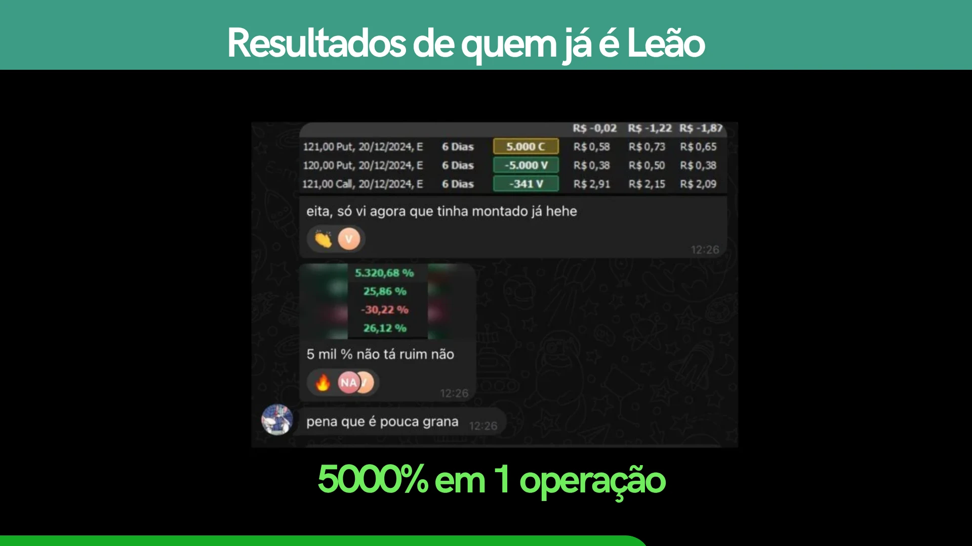 Print real de resultado de aluno do CEO