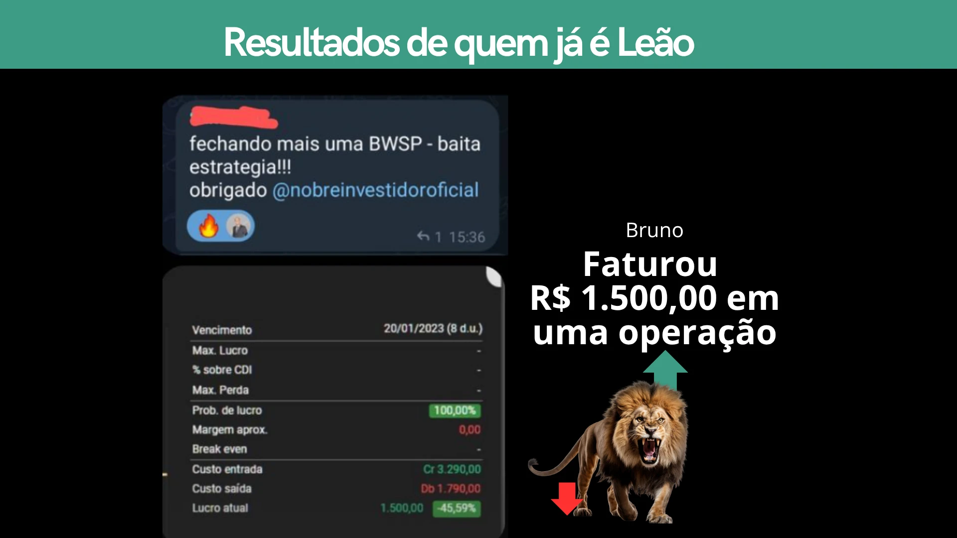 Print real de resultado de aluno do CEO